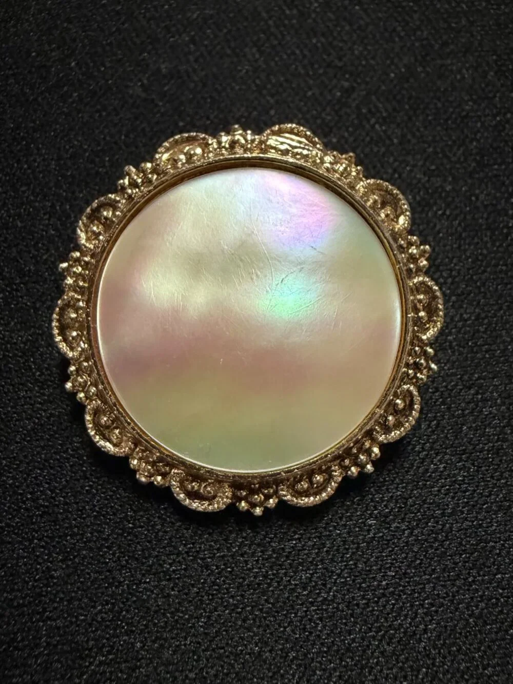 Vintage Mother of Pearl Scarf Clip Brooch